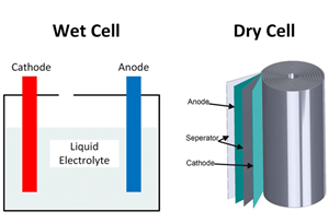 Dry cell vs wet cell batteries